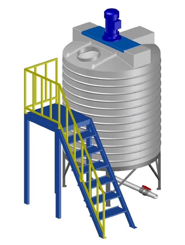 Tank mixer in water treatment