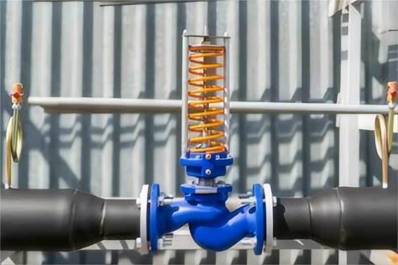 Regulating stations with pressure relief valves, gauges and pressure regulating valves