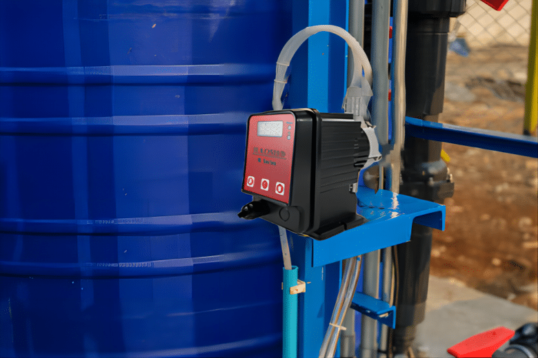 Chemical metering pump calculations to measure chemical dosing